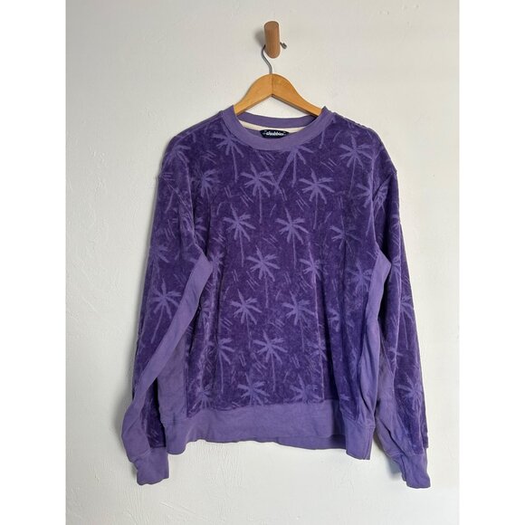 Chubbies Men's M Purple Palm Tree Embossed Crewneck Sweatshirt - Picture 2 of 9